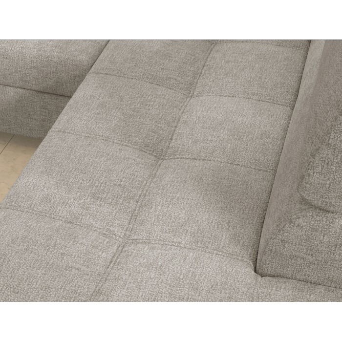 Canapé d’angle convertible PALAZZO 4 places beige – angle gauche avec coffre 