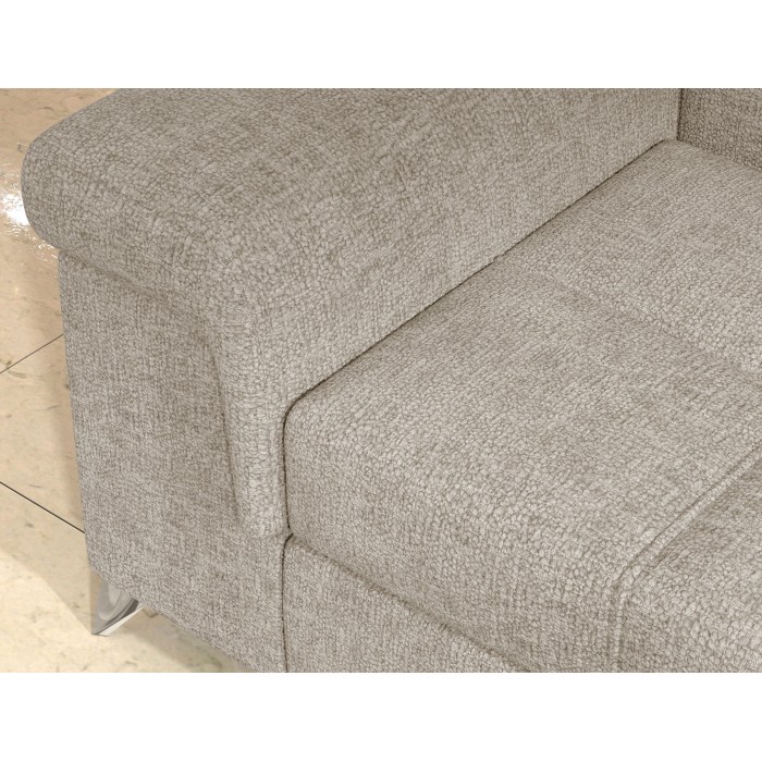 Canapé d’angle convertible PALAZZO 4 places beige – angle gauche avec coffre 