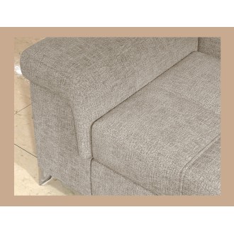 Canapé d’angle convertible PALAZZO 4 places beige – angle gauche avec coffre 