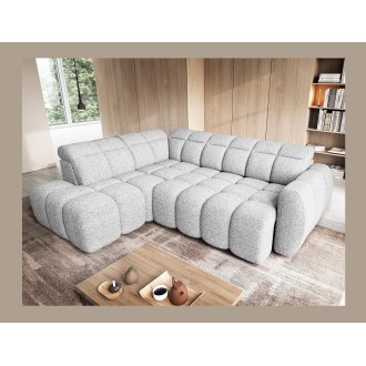 Canapé d’angle électrique RONDA 4 places gris clair – angle gauche 