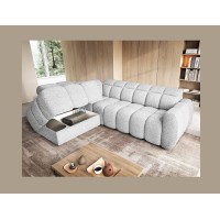 Canapé d’angle électrique RONDA 4 places gris clair – angle gauche 