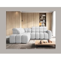 Canapé d’angle électrique RONDA 4 places gris clair – angle gauche 