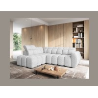 Canapé d’angle électrique RONDA 4 places gris clair – angle gauche 