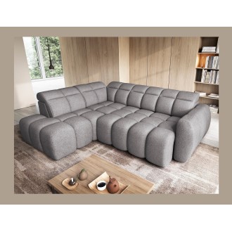 Canapé d’angle électrique RONDA 4 places gris – angle gauche 
