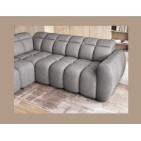 Canapé d’angle électrique RONDA 4 places gris – angle gauche 
