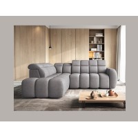 Canapé d’angle électrique RONDA 4 places gris – angle gauche 