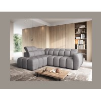 Canapé d’angle électrique RONDA 4 places gris – angle gauche 