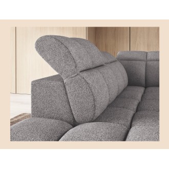 Canapé d’angle électrique RONDA 4 places gris – angle gauche 
