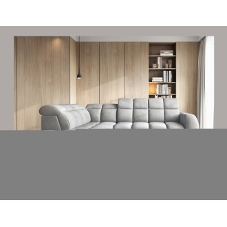 Canapé d’angle électrique RONDA 4 places gris – angle gauche – version 2 