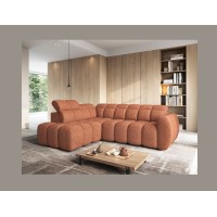 Canapé d’angle électrique RONDA 4 places orange chiné – angle gauche 
