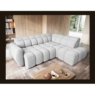 Canapé d’angle électrique RONDA 4 places gris clair – angle droit 