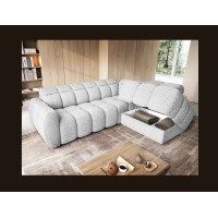 Canapé d’angle électrique RONDA 4 places gris clair – angle droit 