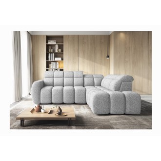 Canapé d’angle électrique RONDA 4 places gris clair – angle droit 