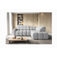 Canapé d’angle électrique RONDA 4 places gris clair – angle droit 