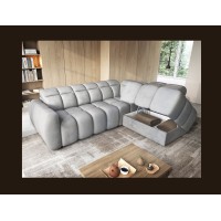 Canapé d’angle électrique RONDA 4 places gris – angle droit 