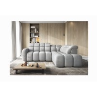Canapé d’angle électrique RONDA 4 places gris – angle droit 