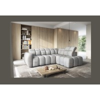 Canapé d’angle électrique RONDA 4 places gris – angle droit 