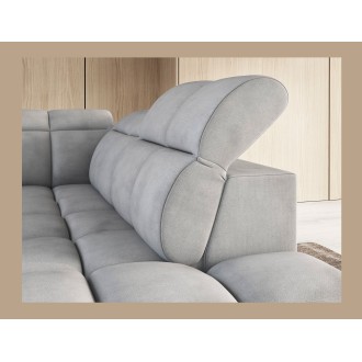 Canapé d’angle électrique RONDA 4 places gris – angle droit 
