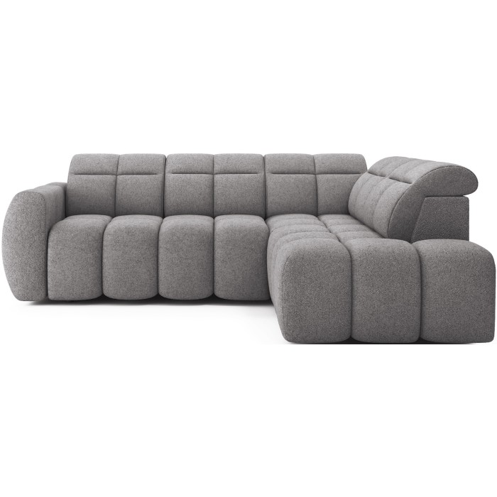 Canapé d’angle électrique RONDA 4 places gris – angle droit – version 2 
