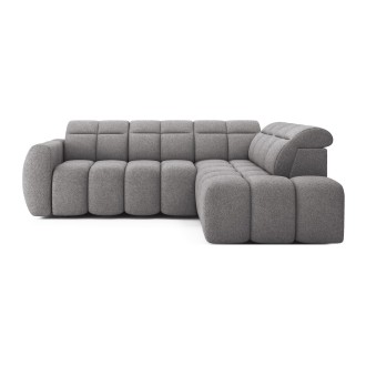 Canapé d’angle électrique RONDA 4 places gris – angle droit – version 2 