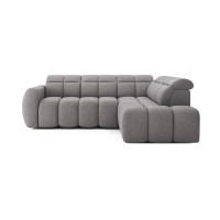 Canapé d’angle électrique RONDA 4 places gris – angle droit – version 2 