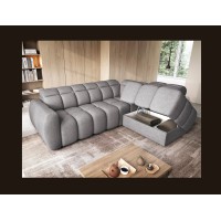 Canapé d’angle électrique RONDA 4 places gris – angle droit – version 2 