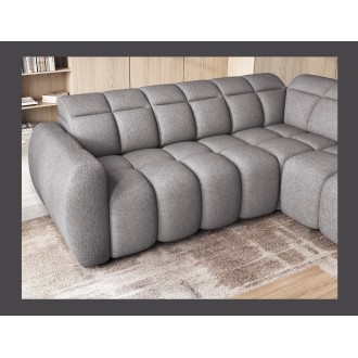 Canapé d’angle électrique RONDA 4 places gris – angle droit – version 2 