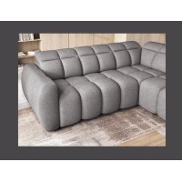 Canapé d’angle électrique RONDA 4 places gris – angle droit – version 2 