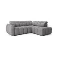 Canapé d’angle électrique RONDA 4 places gris – angle droit – version 2 