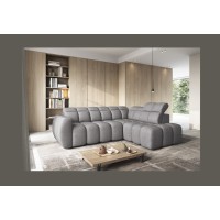 Canapé d’angle électrique RONDA 4 places gris – angle droit – version 2 