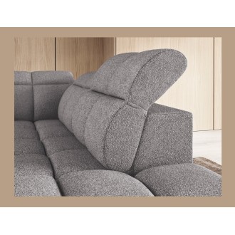 Canapé d’angle électrique RONDA 4 places gris – angle droit – version 2 