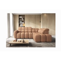 Canapé d’angle électrique RONDA 4 places orange corail – angle droit 