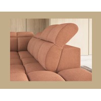 Canapé d’angle électrique RONDA 4 places orange corail – angle droit 