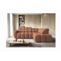 Canapé d’angle électrique RONDA 4 places orange chiné – angle droit 