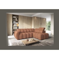 Canapé d’angle électrique RONDA 4 places orange chiné – angle droit 