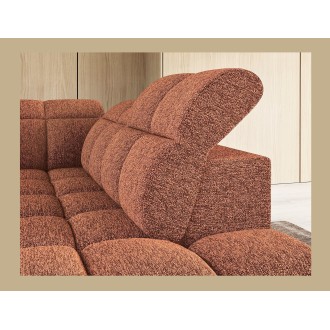Canapé d’angle électrique RONDA 4 places orange chiné – angle droit 