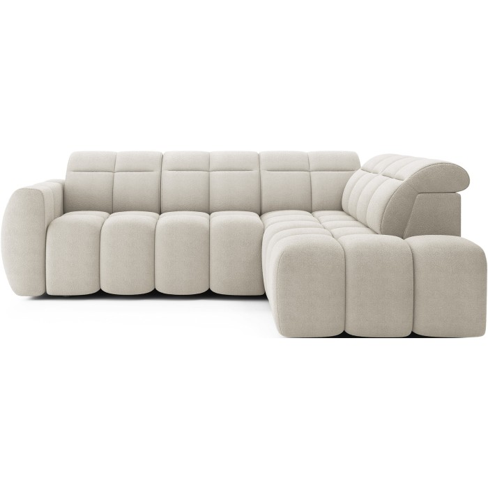 Canapé d’angle électrique RONDA 4 places beige – angle droit 