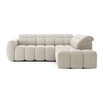 Canapé d’angle électrique RONDA 4 places beige – angle droit 