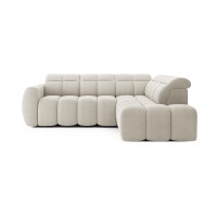 Canapé d’angle électrique RONDA 4 places beige – angle droit 