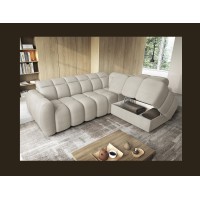 Canapé d’angle électrique RONDA 4 places beige – angle droit 