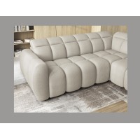 Canapé d’angle électrique RONDA 4 places beige – angle droit 