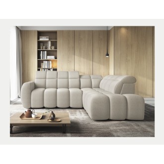 Canapé d’angle électrique RONDA 4 places beige – angle droit 