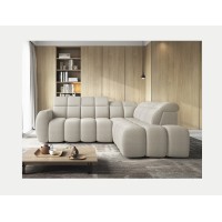 Canapé d’angle électrique RONDA 4 places beige – angle droit 