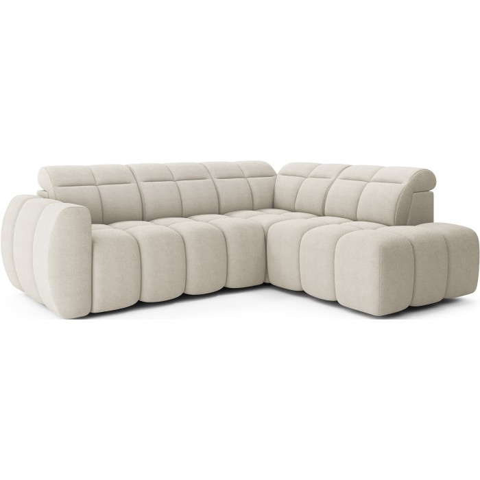 Canapé d’angle électrique RONDA 4 places beige – angle droit 