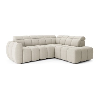 Canapé d’angle électrique RONDA 4 places beige – angle droit 