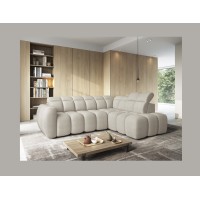 Canapé d’angle électrique RONDA 4 places beige – angle droit 