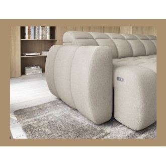 Canapé d’angle électrique RONDA 4 places beige – angle droit 