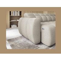 Canapé d’angle électrique RONDA 4 places beige – angle droit 