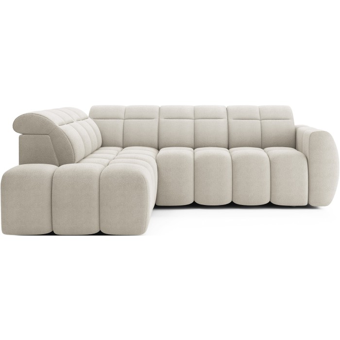 Canapé d’angle électrique RONDA 4 places beige – angle gauche 