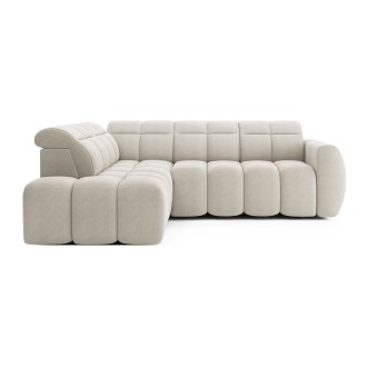 Canapé d’angle électrique RONDA 4 places beige – angle gauche 